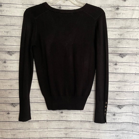 Zara Black Sweater Top With Gold Detail NWT - Picture 4 of 5